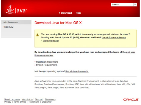 Java update for mac 10.9 update